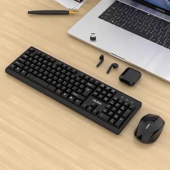Combo Teclado e Mouse Wireless: Design Compacto, Conexão 2.4G e Longo Alcance