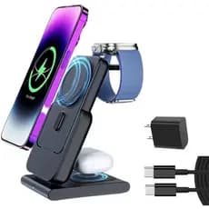 Carregador de Indução 5 em 1 Wireless com Powerbank – Multifuncional e Portátil