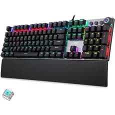 Teclado Mecânico Gamer com Switch Blue RGB - Prateado