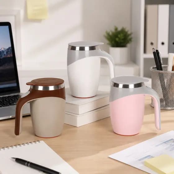 Caneca Mixer Automática Elétrica 380ml, Bateria Recarregável USB, Misturador de Café, Leite e Chocolate