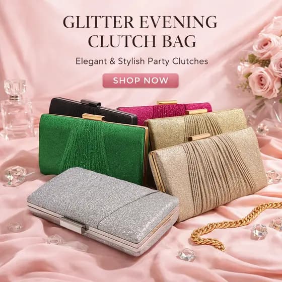 Bolsa Clutch Festa Brilho Glitter Carteira Feminina Elegante Casamento Luxo  888-12