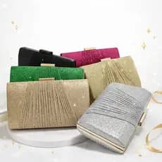 Clutch Feminina Brilhante Glitter Bolsa Festa Casamento Noite Elegante Luxo 888-12