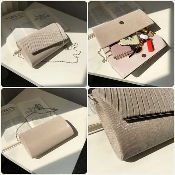Clutch Feminina Elegante Festa Luxo Glitter Brilho Ombro Pequena 688-25