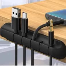 Kit 3 Organizador de Cabos e Fios em Silicone Flexivel 6 Entrada