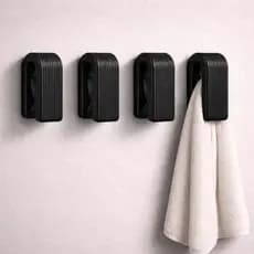 Kit Suporte Porta Toalha Gancho Multiuso sem Furo Fixação Facil