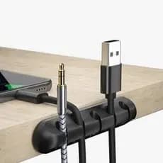 Organizador de Cabos e Fios em Silicone Flexivel para 5 cabos