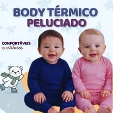 Conjunto Body Térmico Bebê com Calça Peluciado com Proteção UV - Tamanho P ao GG Bory Unissex