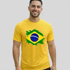 Camiseta DryFit Brasil Copa Proteção Uv camisa draifit Masculina Tecido Colméia top