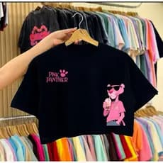 Cropped Pantera Cor de Rosa Estampado – Estilo Divertido, Fashion e Moderno