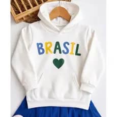 Blusa Moletom Canguru Infantil Brasil Estilosa