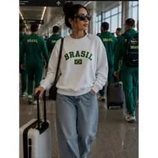 Moletom Brasil Frases Torcida Brasileira Blusa de Frio Brasil