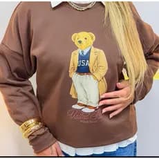 Moletom Careca Feminino Ursinho Teddy Estiloso