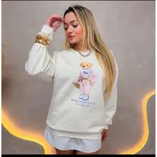 Moletom Careca Feminino Ursinho Teddy Estiloso