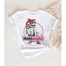 Camiseta Feminina Estampada Dinossauro Moda Casual Estilosa Confortável