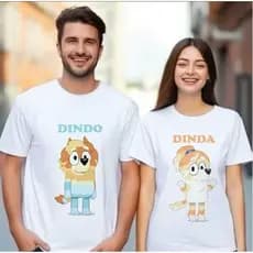 Camiseta Bluey Dinda e Dindo – Estampa Personalizada Divertida
