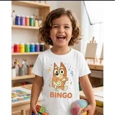 Camiseta Infantil Bluey e Bingo Cachorrinhos Animados Fã