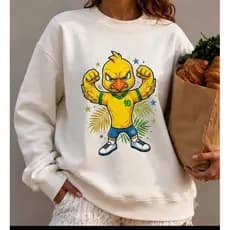 Moletom Careca Passarinho Amarelo Brasil Torcida Homenagem