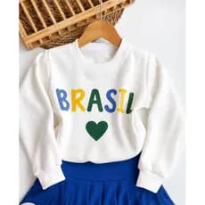 Blusa Moletom Careca Infantil Brasil Estilosa