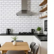 Papel de  Parede Adesivo Lavável Tijolinho Branco Cozinha envelopamento de Moveis 5 METROS Sala