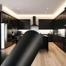 Papel de Parede Preto Adesivo Liso Envelopamento Autocolante Para Cozinha Sala Quarto Armário Mesa
