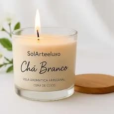 Vela Aromática Cera de Coco 100% Natural Artesanal Pavio de Algodão Com Tampa de Madeira Vegano