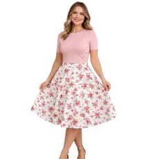 Saia Midi Godê Floral Evangélica com Forro Cintura Ajustável Moda Feminina Envelope Secretária