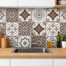 Papel de Parede Adesivo Azulejo Cozinha Lavável Impermeável Autocolante Envelopamento  Área Gourme
