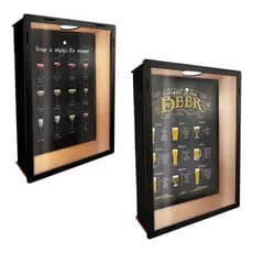 Kit 2 Quadros Decorativos Porta Rolhas + Porta Tampinhas em MDF – Bar e Cozinha