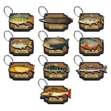 Kit 100 Chaveiros Sortidos Modelos De Peixes Diversos Mdf 3d