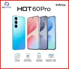 Infinix Hot 60 Pro 256GB Armazenamento 8GB RAM, Processador MediaTek Helio G200, Câmera 50MP Versão Global