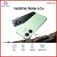 Realme Note 60X 4G, 128GB/4GB RAM - 64GB/3GB RAM, Processador Unisoc T612, Bateria 5000Mah, Novo, Versão Global