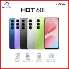 Infinix Hot 60i 4G 256GB + 4GB/8GB RAM, Processador Mediatek G81 Ultimate, Câmera 50MP, Versão Global