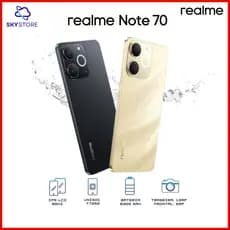 Realme Note 70 4G, Versão Global, 128-2564GB RAM e 4-8GB RAM, Processador Unisoc T7250, Novo