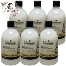 kit 6 creme corporal algodao 500ml maycrene