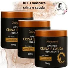 kit 3 mascra crina e cauda maycrene 500ml