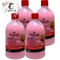 kit 4 Hidratante Corporal de Frutas Vermelhas 500ml maycrene