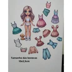 Bonequinhos troca roupinhas magnético, imã de geladeira, joguinho de montar divertido