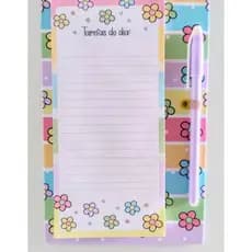Bloco lista de compras, to do list, lista de tarefa magnético de geladeira com caneta