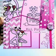 Livro de colorir da Pantera Cor de Rosa com protetor plástico personalizado.
