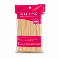 Espátula Depilação NTFLEX Larga Madeira Descartável C/ 100 Unidades Palito Pele