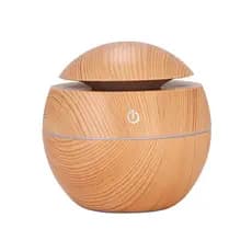 Umidificador Ultrasonic Aroma 130ml Madeira Difusor LED Colorido USB Casa Quarto Ar Aromatizado Ambiente