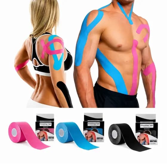 Fita Kinésio Sportstape Bandagem Elástica 5x5cm Adesiva Tape Exercícios Corpo Cárdio