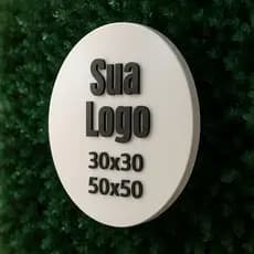 Placa Decorativa Redonda Painel Sua LOGO Personalizado Quadro Sua Foto Decoração Loja Peça MDF 4K HD