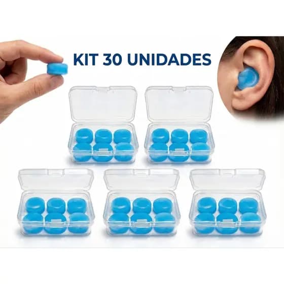 30 Unidades Tampão De Ouvido Protetor Auricular Moldável Natação Dormir