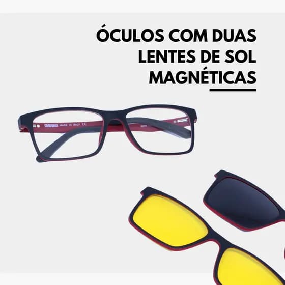 Óculos com duas Lentes de Sol Magnéticas