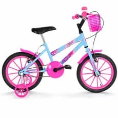 Bicicleta Infantil Aro 16 Rosa Menina com Rodinha e Para Lama Ultrabike Feminina