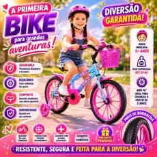 Bicicleta Infantil Aro 16 Rosa Menina com Rodinha e Para Lama Ultrabike Feminina