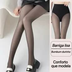 Meia Calça Térmica Cintura Alta  Afina Cintura e Levanta Bumbum com Pelúcia Interna Quentinha Efeito Pele Invisível