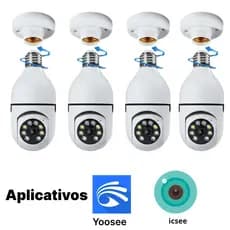 Câmera Segurança Prova D'água Infravermelho Lâmpada Externa 360 Sem Fio Wifi 2.4G - ICSEE YOOSEE