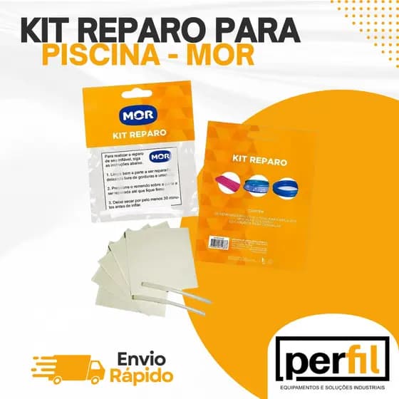 Kit de Reparo Adesivo para Infláveis, Piscinas, Bóias e Colchões Mor - Prático e Resistente